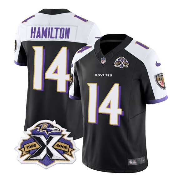 Men & Women & Youth Baltimore Ravens #14 Kyle Hamilton Black White 2023 F.U.S.E With Patch Throwback Vapor Limited Stitched Jersey,We sell and wholesale Men & Women & Youth Baltimore Ravens #14 Kyle Hamilton Black White 2023 F.U.S.E With Patch Throwback Vapor Limited Stitched Jersey on line form chian!